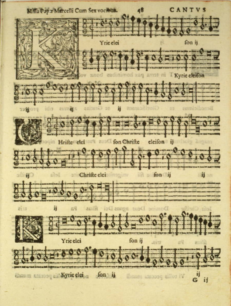 Mensural Notation - missa papae marcelli (Palestrina)