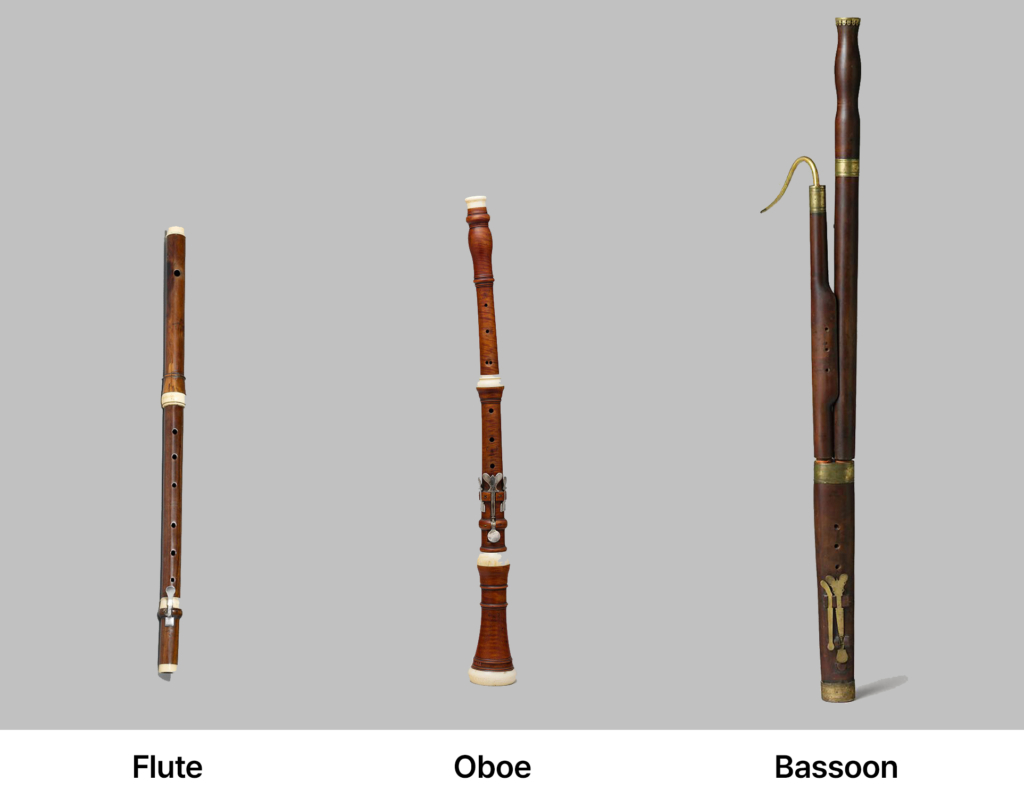 Baroque woodwinds – Flute, Oboe, Bassoon