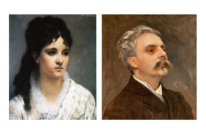 Portraits of Mel Bonis and Fauré, two French composers whose musical friendship began in Room 7 of the Paris Conservatoire in 1877.